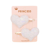 2Pcs/set Glitter Cartoon Cartoon Love Heart Crown Hair Clips For Girls Handmade Hairpins Boutique Barrette Kids Hair Accessories