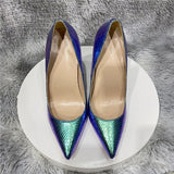kamames Snake Effect Pumps PU Leather Women Sexy Ladies 12cm Stiletto Super High Heels Ladies Pointed Toe Party Shoes YG067