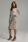 kamames Luysa Mock Neck Knitted Midi Dress