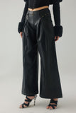 kamames Pava Eco-Leather Wide Leg Pants