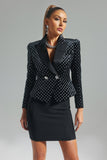 kamames Joanna Polka-Dotted Velvet Blazer