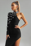 kamames Frances One Shoulder Diamante Bandage Dress