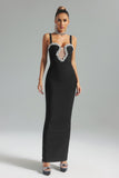 kamames Natalya Diamante-Embellished Maxi Bandage Dress