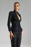 kamames Carrie Sequins Lace V-Neck Set