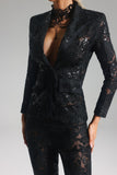 kamames Carrie Sequins Lace V-Neck Set