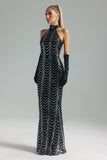 kamames Susan Mesh Sequins Maxi Dress