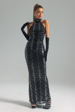 kamames Susan Mesh Sequins Maxi Dress