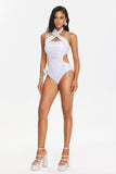 kamames Sila Silver Crossed Halter Swimsuit