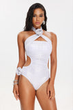 kamames Sila Silver Crossed Halter Swimsuit