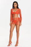 kamames Yogi Orange Bikini Four Pieces Set