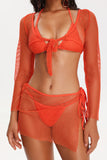 kamames Yogi Orange Bikini Four Pieces Set