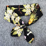 kamames Lemon Printed Yellow 50S 60S Women Hairband Cotton Retro Vintage Hair Accessories for Party Pin Up Rockabilly Wire Scarf