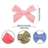 10Pcs/set Lovely Baby Solid Bowknots Hair Clips For Cute Girls Cotton Hairpins Boutique Barrettes Headwear Kids Hair Accessories