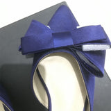 2019 spring and summer women's shoes Korean silk satin Pointed bow tie slippers Baotou flat heel sets semi slippers