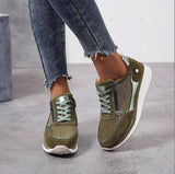 kamames Wedges Platform Sneakers Women's Non Slip Vulcanize Shoes Fashion Sequins Lace-up Girls Casual Sport Shoes of Woman Flats