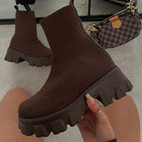 kamames 2022 spring New Couple Socks Shoes Women Thick-soled Casual Large Size Net Red Knitted Short Boots Women platform boots