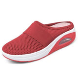 kamames Size Mesh Slippers Women's Shoes Summer Semi-Slippers Air Cushion Leisure Sports Shoes Fly-Woven Mesh Breathable Women's Shoes