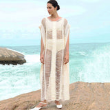 kamames New Arrival Write Dress Knitting Tunic Sexy V-neck Plus Size Women Summer Dress Beach Wear Swim Suit Cover Up Q1262