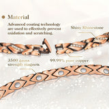 Womens 3500 Gauss Copper Magnetic Therapy Bracelet - Enhanced Lymphatic Drainage - Ideal for Health, Birthdays, Mothers Day, and Christmas Gifts - Includes Sizing Tool