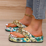 kamames size graffiti sandals outer wear2022new thick bottom beach sandals women's shoes women's herringbone sandals chain fashion