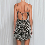 2025 women's clothing sexy dress ins style New Popular trade backless printing zebra pattern Harajuku suspender skirt women