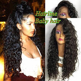 Soft Lace Front Wigs Brown Black Glueless Long Curly Wave Heat Resistant Fiber Synthetic Lace Wig Natural Baby Hair Black Women Pre Plucked