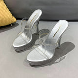 kamames kamames Waterproof Platform Fine Heel Buckle Ultra High Heel Women's Shoes Sandals Fashion Runway Shoes 2023 New Fashion Rhinestone Shoes