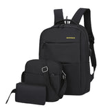 KAMAMES Korean Style New Foreign Trade Men's Casual Backpack Oxford Cloth USB Three-Piece Set Business Computer Backpack Wholesale