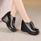 kamames New Mother Shoes And Women's Soft Soles Are Comfortable For Middle-Aged And Elderly People, Thick-Soled Muffin Shoes, Autumn And Winter Large Slope Heels