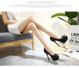 kamames kamames Fashion Sequins Fashion Sexy Nightclub Fish Mouth Ultra High Heel Waterproof Platform Shallow Mouth Women's Singles Shoes 9126-5