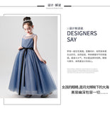 Kamames  Long Children's Dress Princess Dress  Winter New Girls Host Violin Playing Piano Performance Dress