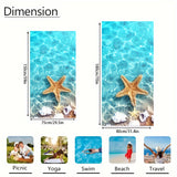 Ultra-Soft Quick-Dry Beach Towel with Starfish & Seahorse Design - Perfect for Swimming, Camping, Yoga & Travel - Absorbent & Lightweight - 59x29.5in or 70x31.4in