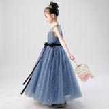 Kamames  Long Children's Dress Princess Dress  Winter New Girls Host Violin Playing Piano Performance Dress