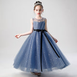 Kamames  Long Children's Dress Princess Dress  Winter New Girls Host Violin Playing Piano Performance Dress