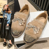 kamames Ladies' Casual Shoes, Fashion, Low-Top Shoes, New Style Muffin Soles, Foot Covers, Hairy Single Shoes In Spring 2023