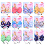 4.5 inch JoJo Bows Jojo Siwa Rainbow Printed Knot Ribbon Bow For Girls Handmade Boutique Hair Clip Children Hair Accessories