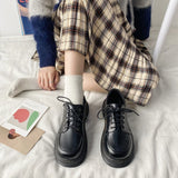 kamames Children 2024 Spring New College Style Jk Uniforms Korean Version Of Online Celebrity Thick-Soled British Leather Shoes
