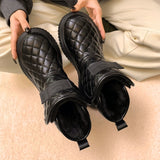 kamames Woman Shoes Non-Slip Snow Boots Women The Bottom Warm with Velvet Short Lattice Luxury Designer Booties platform shoes