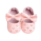 kamames Boy Girl Breathable Bow Design Anti-Slip Shoes Casual Sneakers Toddler Soft Soled First Walkers