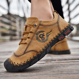 kamames kamames New Men's Casual Shoes Handmade Outdoor Travel Shoes Fashionable British Leather Shoes Breathable Men's Shoes