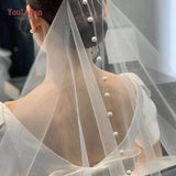 kamames YouLaPan V64-D Pearl Veil Wedding Dress Accessories White Ivory Wedding Veil 1 Layer Shiny Bridal Veils with Comb Women's Veil