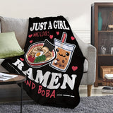 1pc Ultra-Soft Luxurious Ramen Milk Tea Blanket - Adorable Kawaii Design for Noodle Lovers & Bubble Tea Fanatics - A Perfect, Uniquely Cozy Gift Idea