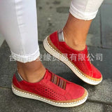 kamames kamames Single Shoes Women 2023 Summer New Flat Ribbon Set Foot Spell Color Large Size Women's Shoes