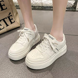 kamames kamames Shoes Girls Leisure 2023 Autumn New Round Head Leather Face Single Shoes Wear Casual Sports Small White Shoes Women