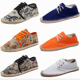 kamames Ramie Sole Shoes Fashionable Breathable Straw Canvas Shoes Morning Glory Women's Shoes Sewing Hemp Rope Shoes Lace-up Pattern Embroidered Shoes