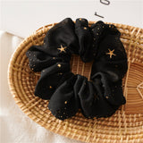 Shiny Star Chiffon Hair Scrunchies Women Elastic Rubber Hair Bands Girl Ponytail Holder Hair Ties Ropes Hair Accessories New