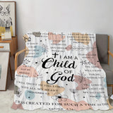 Women Gifts - I Am A Child Of God Blanket, Religious Gifts, Secret Sister Gifts For Women Inspiration Blanket Super Soft Flannel Blanket