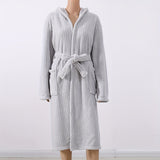 Ultra-Soft Coral Fleece Hooded Bathrobe - Absorbent, Cozy Loungewear For All Seasons, Perfect For Bathroom, Pool & Beach