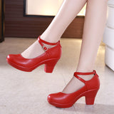 kamames Outdoor Dance Shoes Thick Heels, High Heels, Middle Heels, Square Shoes, Models, Cheongsam, Catwalk Shoes.