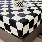 Supreme Soft Checkered Fitted Sheet Set - 100% Polyester Brushed, Black & White Chess Pattern, Luxurious All-Season Comfort, Deep Pocket for Secure Fit, 2 Pillowcases, Machine Washable, Durable & Stylish